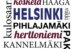 Helsinki kaupunginosia tekstijuliste